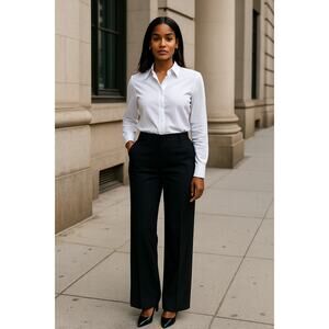 Lauren Ralph Lauren Petite Women’s Black Dress Pants Size 8P Wool Blend Wide Leg